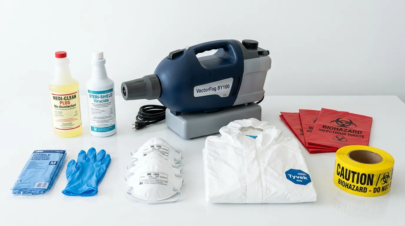 Professional biohazard remediation crew working in Lakeland